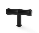 Alexander and Wilks Matt Black Bamboo T Bar Cupboard Knob