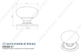 Set Alexander and Wilks Polished Nickel 51mm Kershaw Mortice / Rim Door Knob