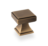 Alexander and Wilks Antique Brass Jesper Square Cupboard Knob