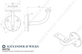 Alexander and Wilks 80mm Polished Chrome Handrail Bracket  | AW750PC