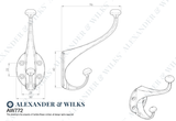 Alexander & Wilks Polished Chrome Traditional Hat & Coat Hooks | AW772PC