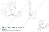 Alexander & Wilks Satin Nickel Victorian Double Robe Hook | AW773SN