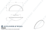 Alexander and Wilks Polished Nickel 85mm Quieslade Cup Handle | AW909PN