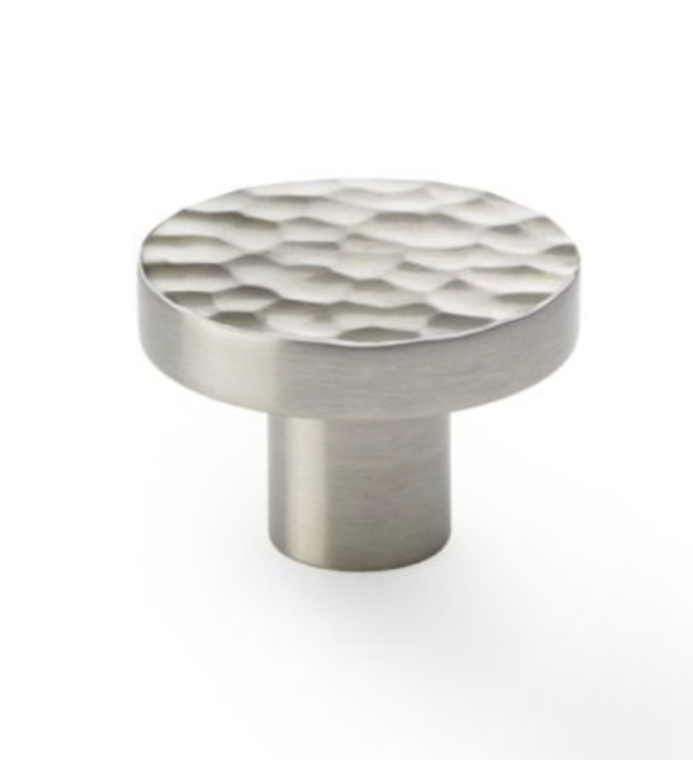 A&W Satin Nickel 38mm Hanover Hammered Cupboard Knob | AW820-38-SN