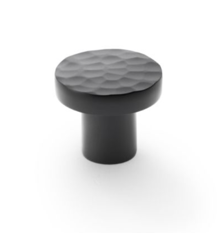 A&W Black 30mm Hanover Hammered Cupboard Knob | AW820-30-BL