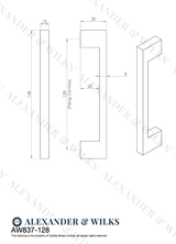 A&W Antique Brass Marco Cupboard Pull Handle c/c 128mm | AW837-128-AB