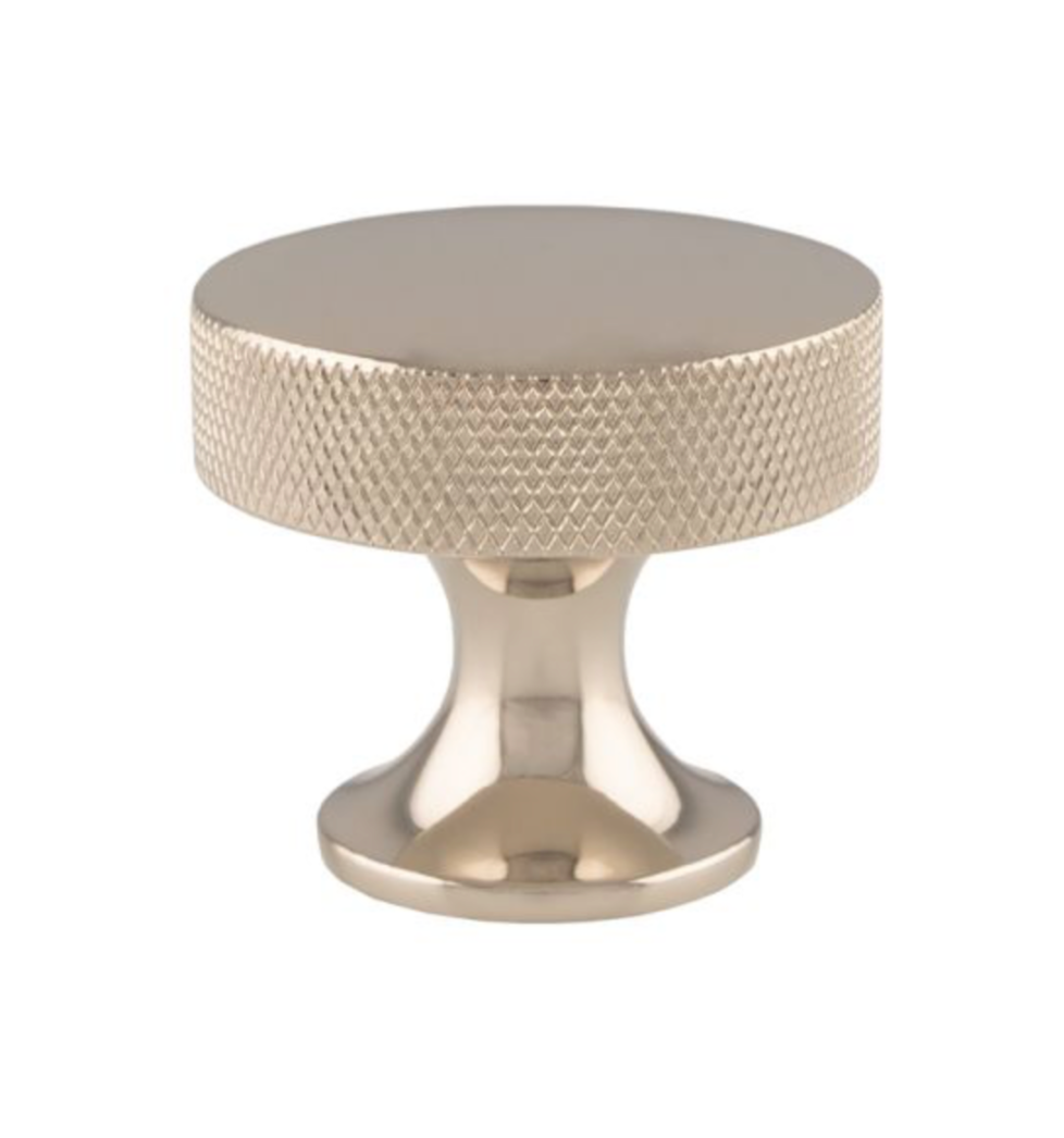 Polished Nickel 38mm Berlin Knurled Cupboard Knob | AW841-38-PN