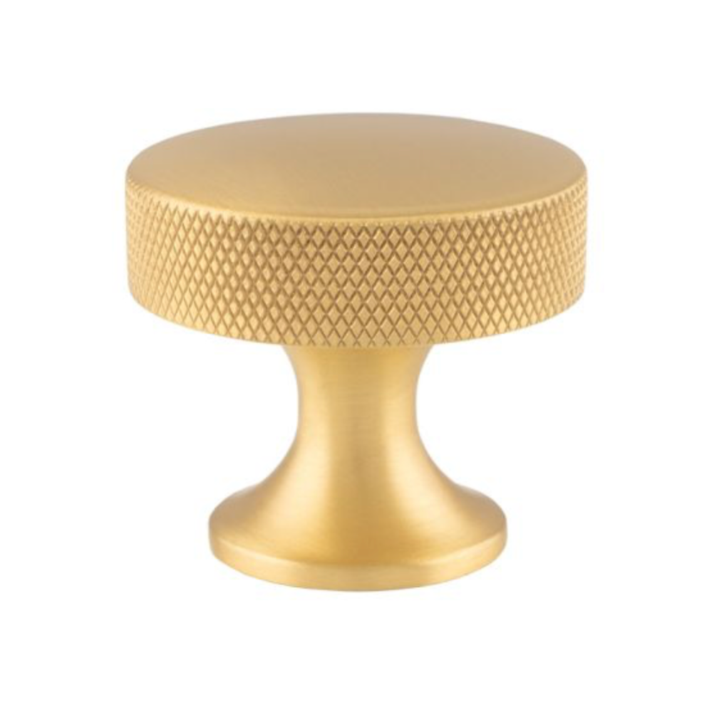 Satin Brass 38mm Berlin Knurled Cupboard Knob | AW841-38-SB