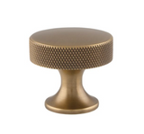 Antique Brass 38mm Berlin Knurled Cupboard Knob | AW841-38-AB