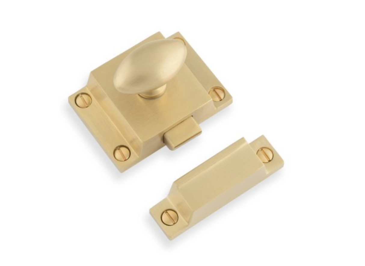 Alexander and Wilks Satin Brass Cupboard Latch | AW730SBPVD