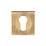 Serozzetta Antique Brass 51mm Standard Profile Square Key Escutcheon | SZM003SQAB
