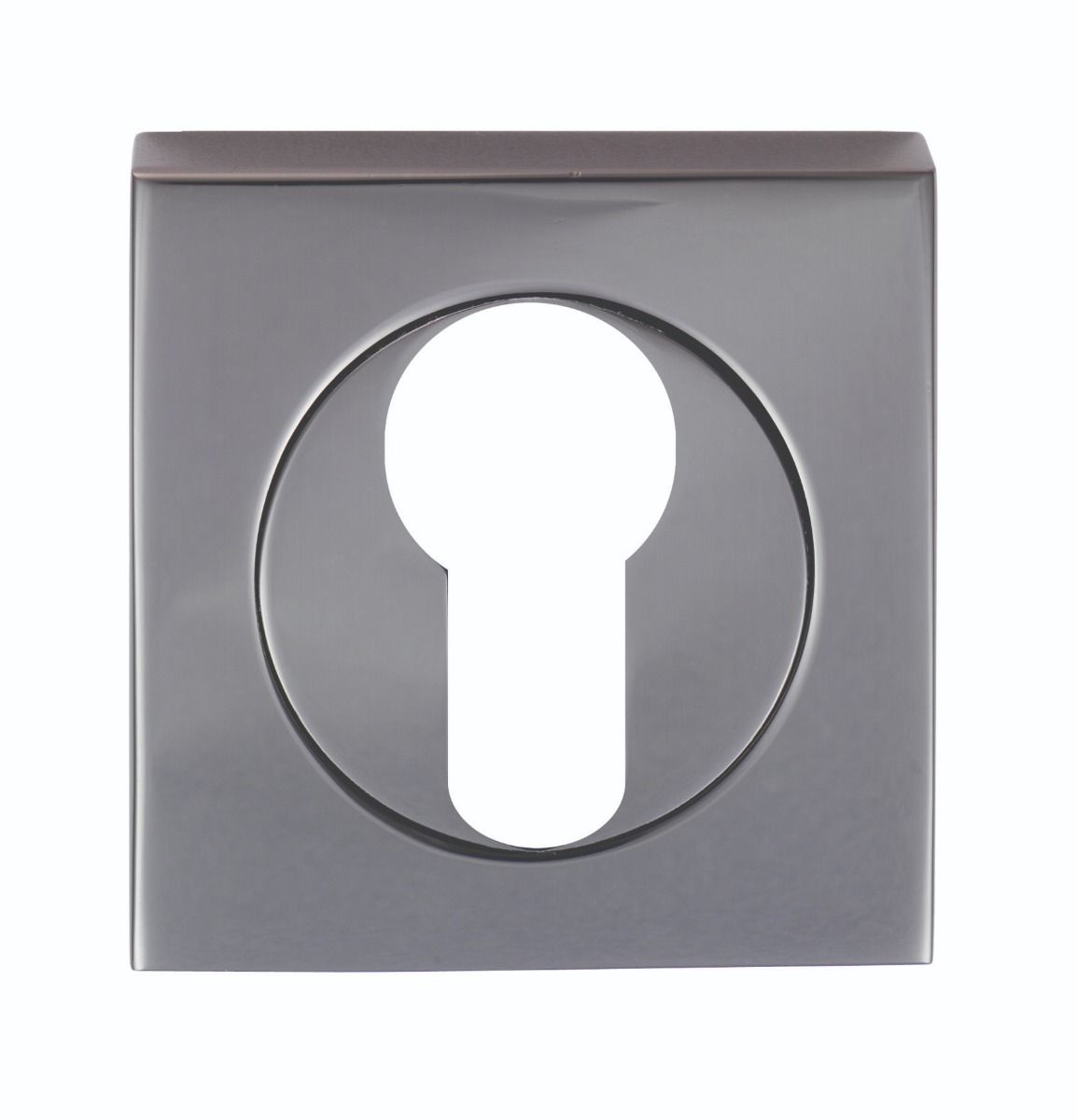 Serozetta Black Nickel Euro Cylinder Profile Square Escutcheon | SZM001SQBN