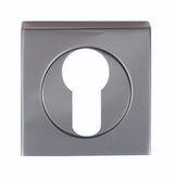 Serozetta Black Nickel Euro Cylinder Profile Square Escutcheon | SZM001SQBN