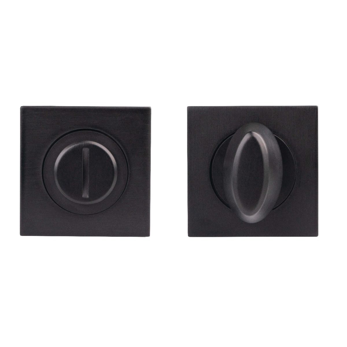 Serozetta Matt Black Thumbturn Snib & Release on square rose | SZM004SQMB